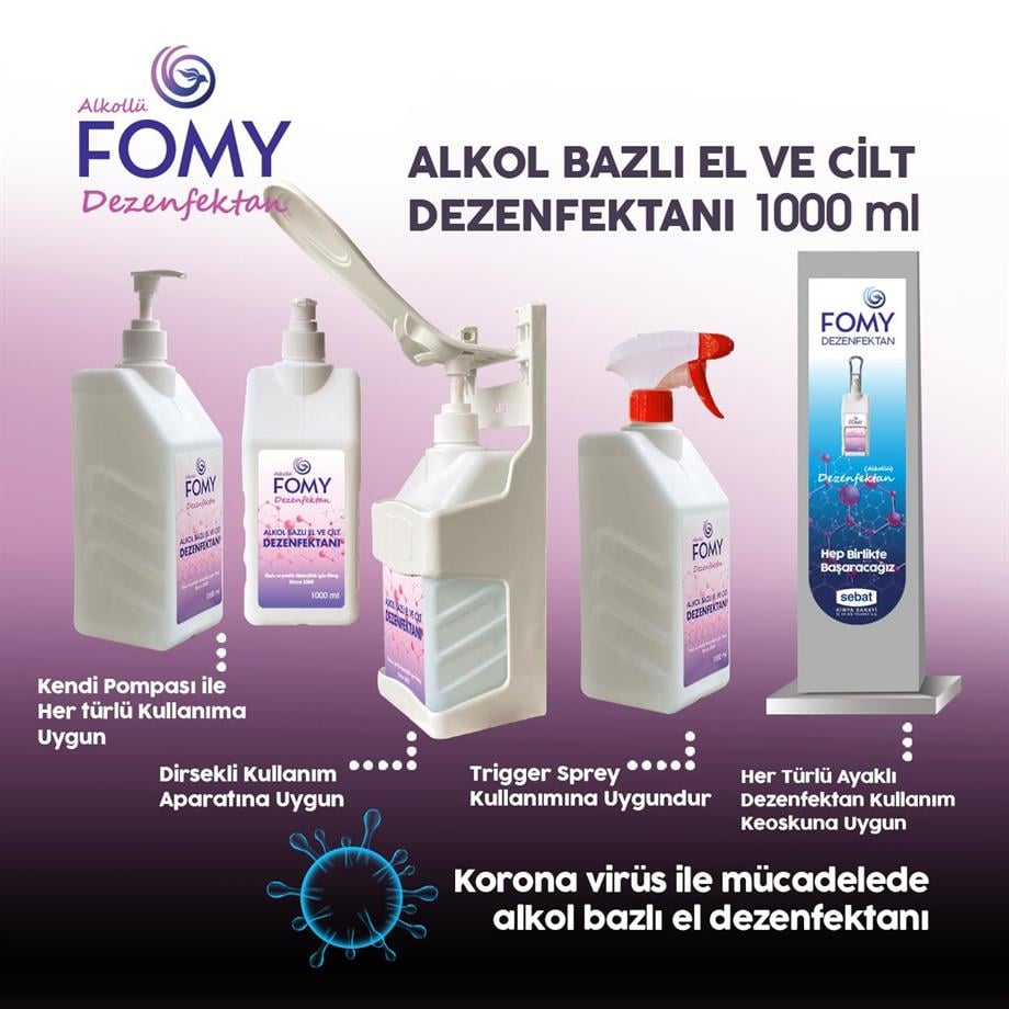 FOMY Alkollü El ve Cilt Dezenfektanı 5 L – Virüs ve Bakterilere Karşı %99,9 Etkili