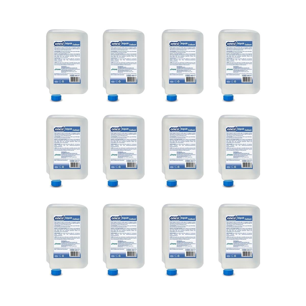 ONESİ Köpük Sabun 1000 ml x 12’li Koli | pH 5.5 Cilt Dostu | Hijyenik Kartuşlu, Kaliteli ve Ekonomik Köpük Sabun