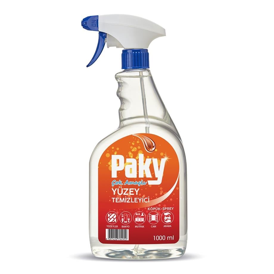 PAKY Çok Amaçlı Yüzey Temizleyici 1000 ml – Güçlü Kir ve Yağ Sökücü, Tüm Sert Yüzeyler İçin