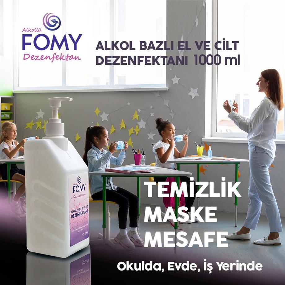 FOMY Alkollü El ve Cilt Dezenfektanı 5 L – Virüs ve Bakterilere Karşı %99,9 Etkili