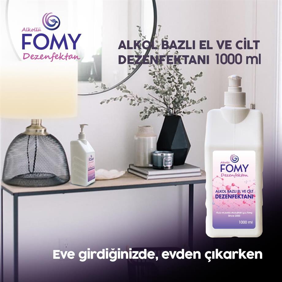 FOMY Alkollü El ve Cilt Dezenfektanı 1000 ml – Virüs ve Bakterilere Karşı %99,9 Etkili