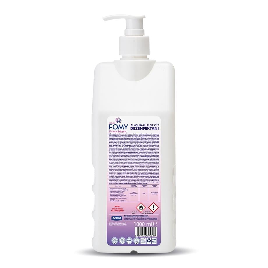 FOMY Alkollü El ve Cilt Dezenfektanı 1000 ml – Virüs ve Bakterilere Karşı %99,9 Etkili