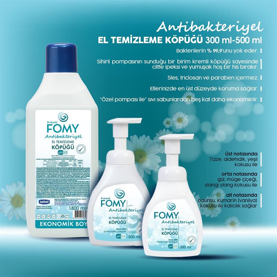 FOMY Antibakteriyel Köpük Sabun 1800 ml | pH 5.5 | Ekonomik ve Etkili Temizlik