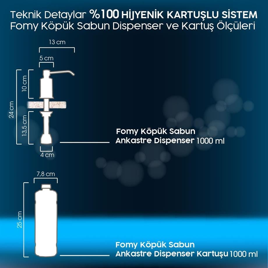 FOMY Antibakteriyel Köpük Sabun Ankastre 1000 ml | Cilt Dostu, pH 5.5, Hijyenik Temizlik