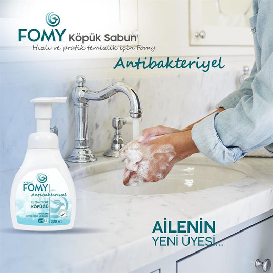 FOMY Antibakteriyel Köpük Sabun 300 ml | pH 5.5 | El, Yüz ve Vücut İçin Etkili Temizlik