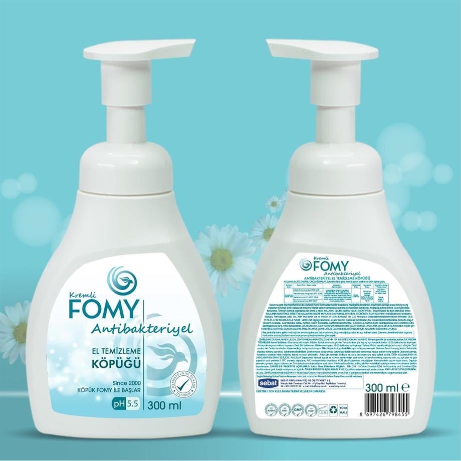 FOMY Antibakteriyel Köpük Sabun 300 ml | pH 5.5 | El, Yüz ve Vücut İçin Etkili Temizlik