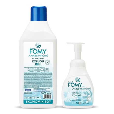 FOMY Antibakteriyel Köpük Sabun Seti 1800+300 ml | pH 5.5 | SLES, Triklosan ve Paraben İçermez