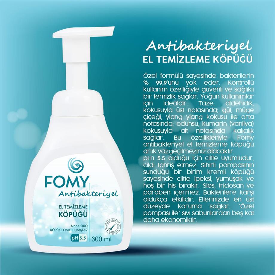 FOMY Antibakteriyel Köpük Sabun Seti 1800+300 ml | pH 5.5 | SLES, Triklosan ve Paraben İçermez