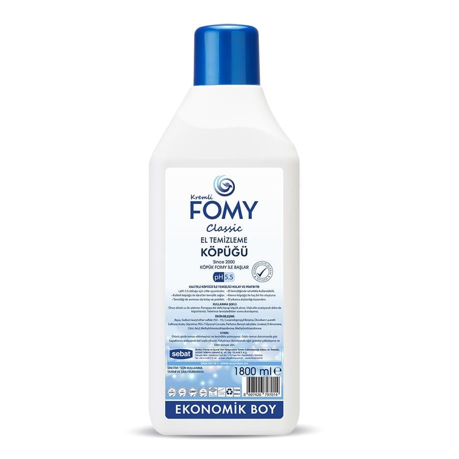 FOMY Classic Köpük Sabun 1800 ml | pH 5.5 | Kaliteli ve Pratik Temizlik