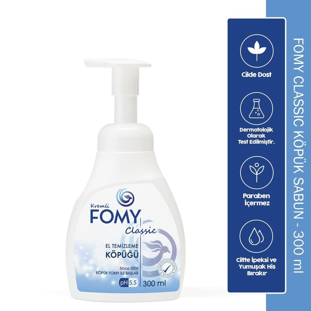 FOMY Classic Köpük Sabun 300 ml | pH 5.5 | Yumuşak ve Etkili Temizlik