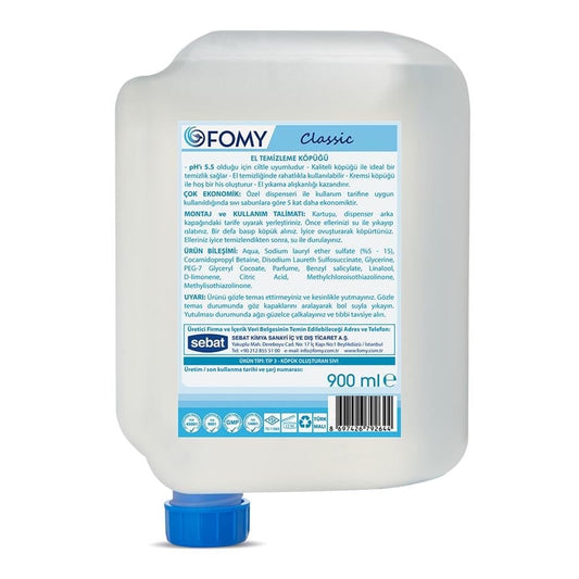 FOMY Classic Köpük Sabun 900 ml | pH 5.5 Cilt Dostu ve Hijyenik Kartuş Sistem