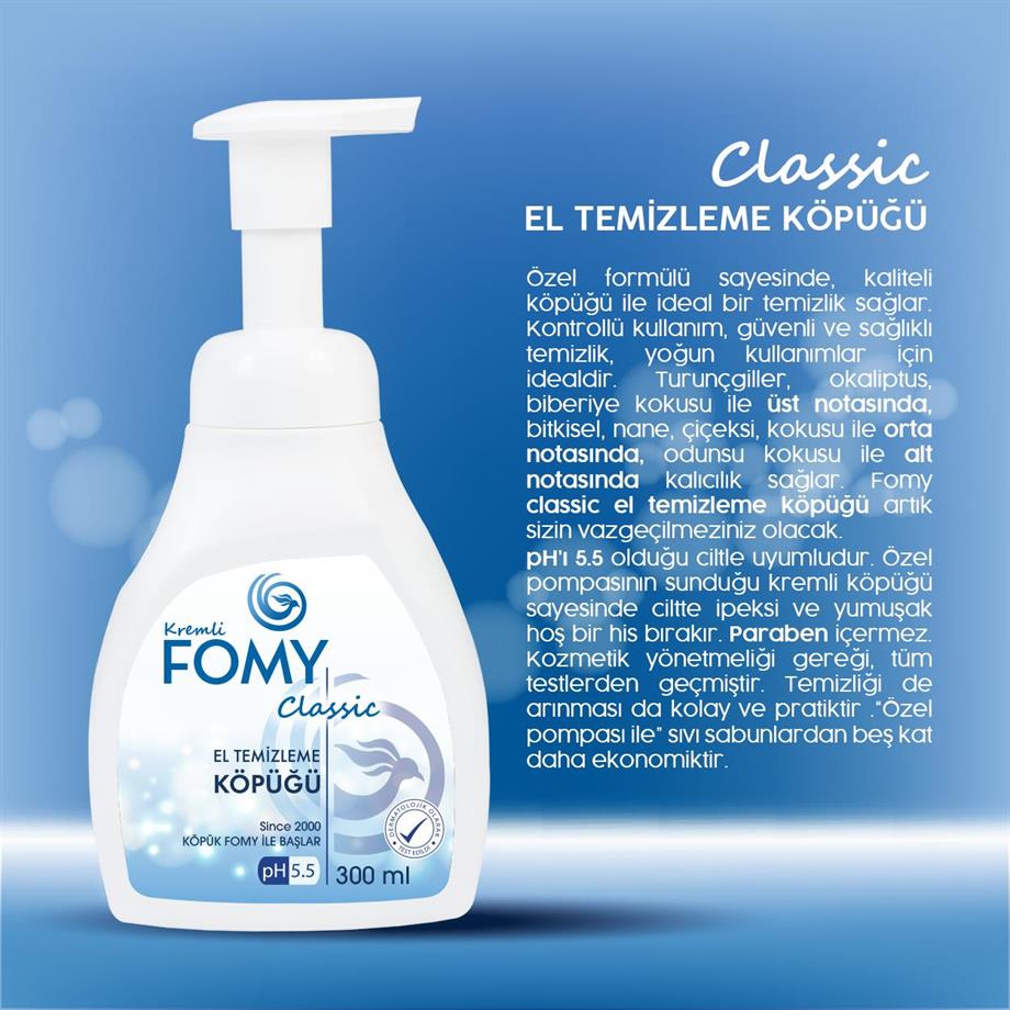 FOMY Classic Köpük Sabun Seti 1800+300 ml | pH 5.5 | Ekonomik ve Etkili Temizlik