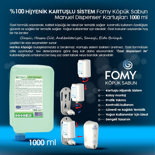 FOMY 1000 ml Elde Bulaşık Temizlik Köpüğü – Güçlü Yağ Temizleme, Bakteri Üretmeyen Sistem