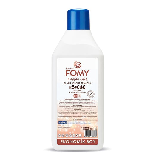 FOMY Hassas Cilt Köpük Sabun 1800 ml 6’lı Koli | El, Yüz ve Vücut Temizliği