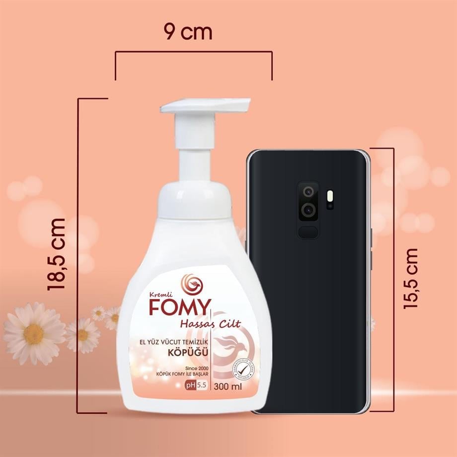 FOMY Hassas Cilt Köpük Sabun 300 ml 4’lü Set | pH 5.5 | El, Yüz ve Vücut İçin Nazik Temizlik
