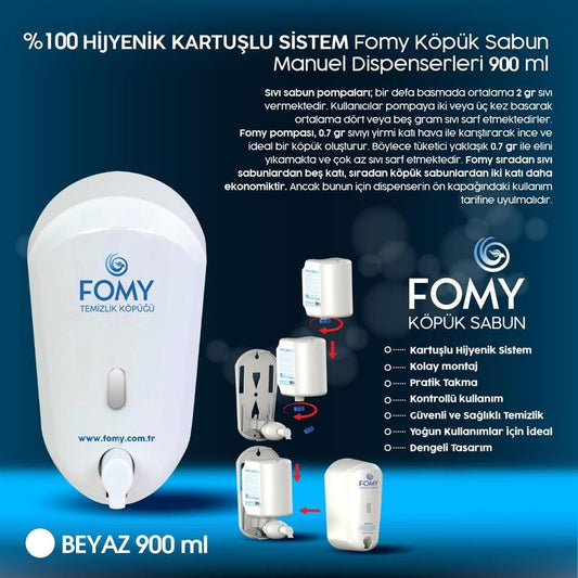 FOMY Köpük Sabun Beyaz Dispenser 900 ml