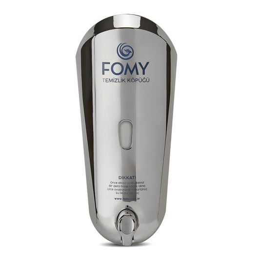 FOMY Köpük Sabun Krom Dispenser 1000 ml | Şık ve Dayanıklı Manuel Sabunluk 10’lu Koli