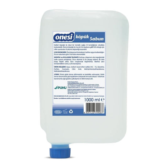 ONESİ Köpük Sabun 1000 ml x 12’li Koli | pH 5.5 Cilt Dostu | Hijyenik Kartuşlu, Kaliteli ve Ekonomik Köpük Sabun