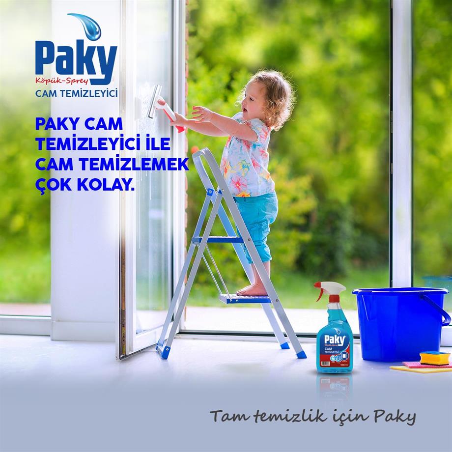PAKY Cam Temizleyici Köpük Sprey – Leke Bırakmayan Parlak ve Etkili Temizlik