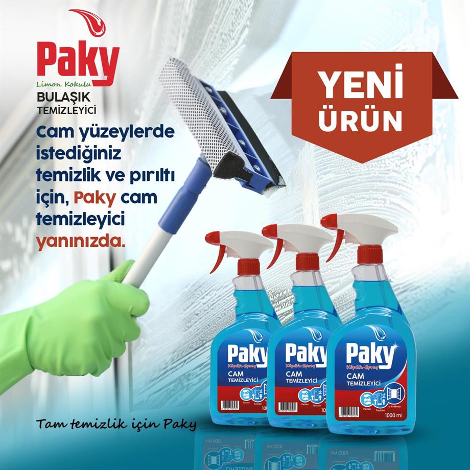 PAKY Cam Temizleyici Köpük Sprey – Leke Bırakmayan Parlak ve Etkili Temizlik