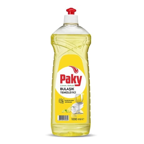 PAKY Elde Bulaşık Deterjanı Sarı 1000 ml – Güçlü Temizlik ve Hijyen, Pratik Push Pull Kapak