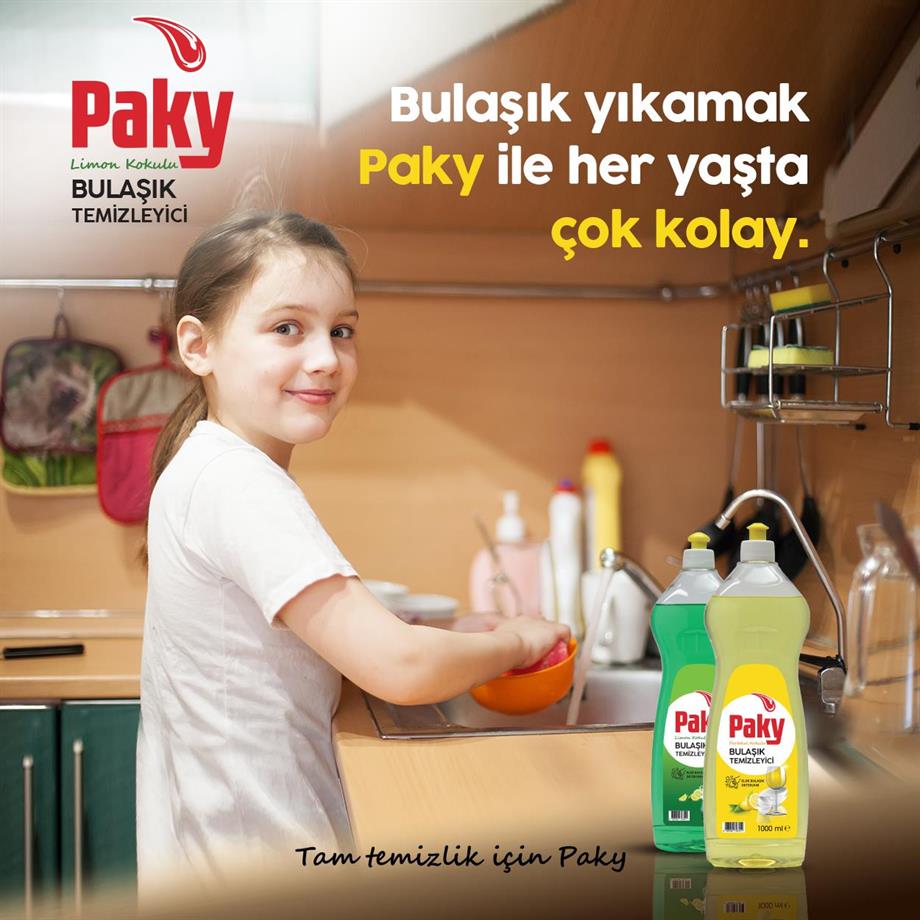 PAKY Elde Bulaşık Deterjanı Yeşil 1000 ml – Derinlemesine Temizlik ve Hijyen, Pratik Push Pull Kapak