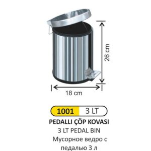 1001 3 lt pedallı ÇÖp kovasi